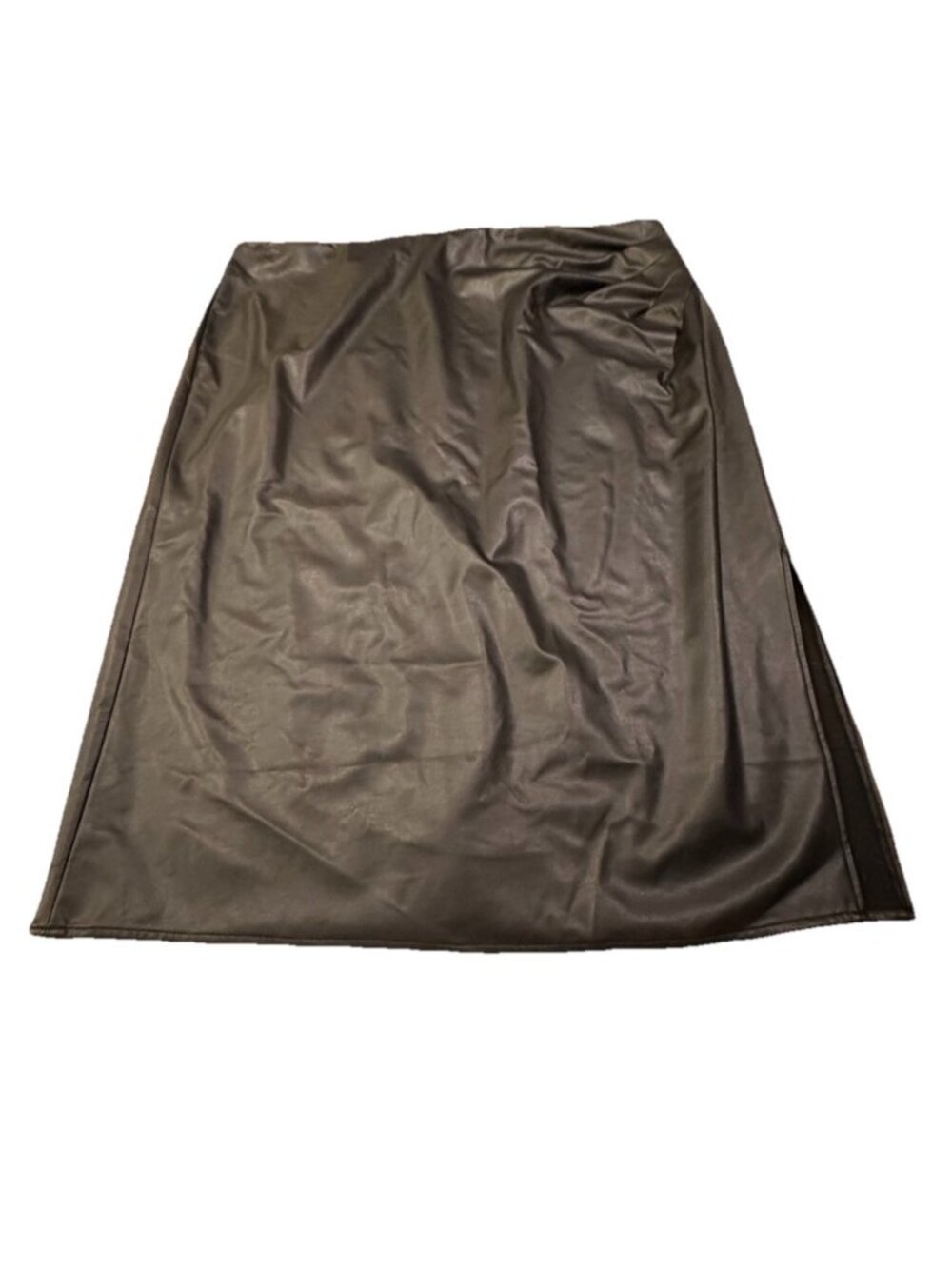 Halogen Pencil Skirt Sz 24 Faux-Leather Black Elegant Bodycon Evening Essentials